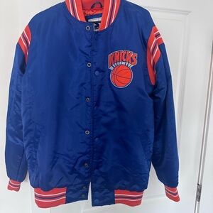 New York Knicks STARTER Blue and Orange Varsity Jacket